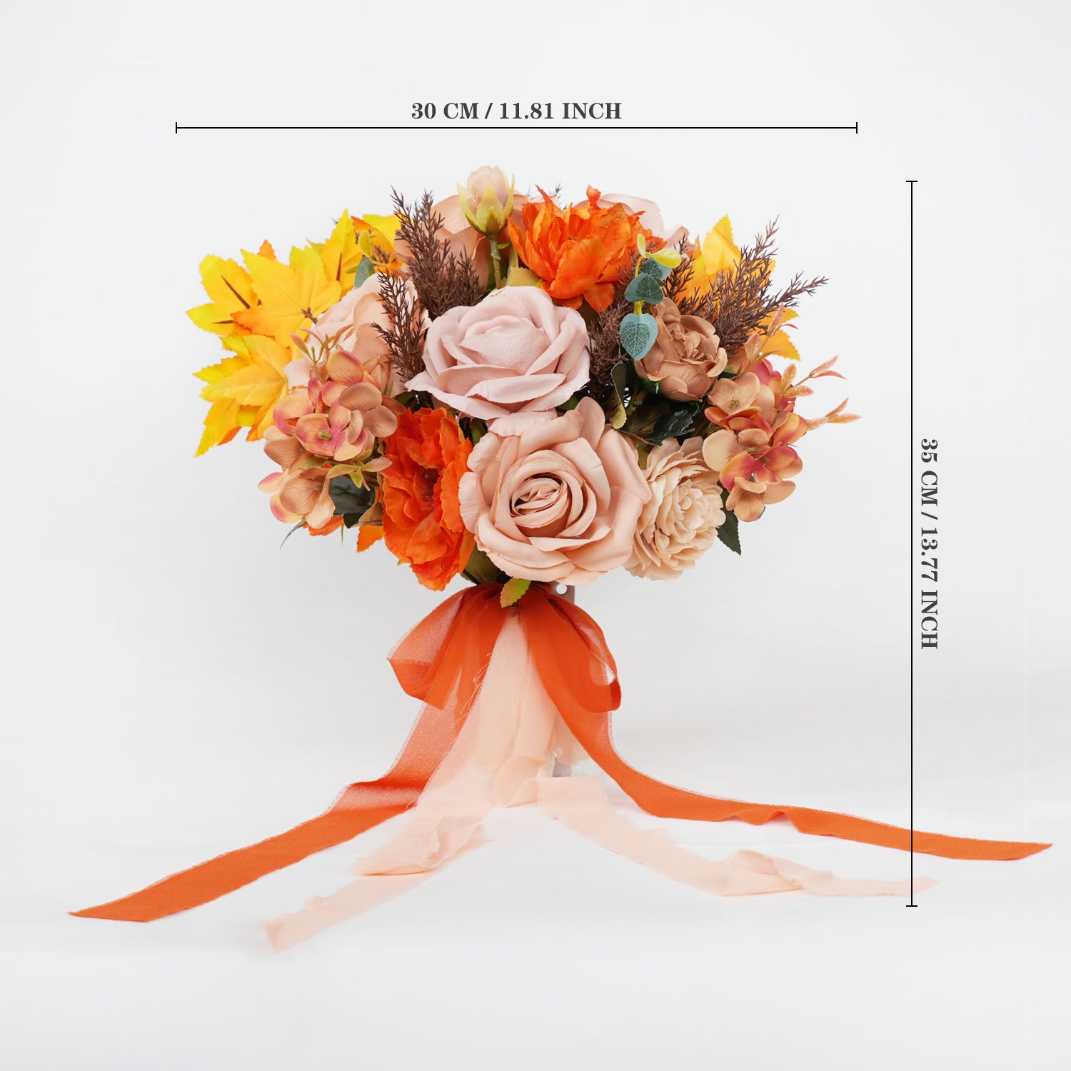 Coffee and Orange wedding flowers bridal bouquets 10 picture